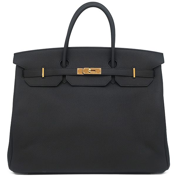 Hermes Handbag Birkin 40 Togo Black Gold Hardware Black Hardware Black Y