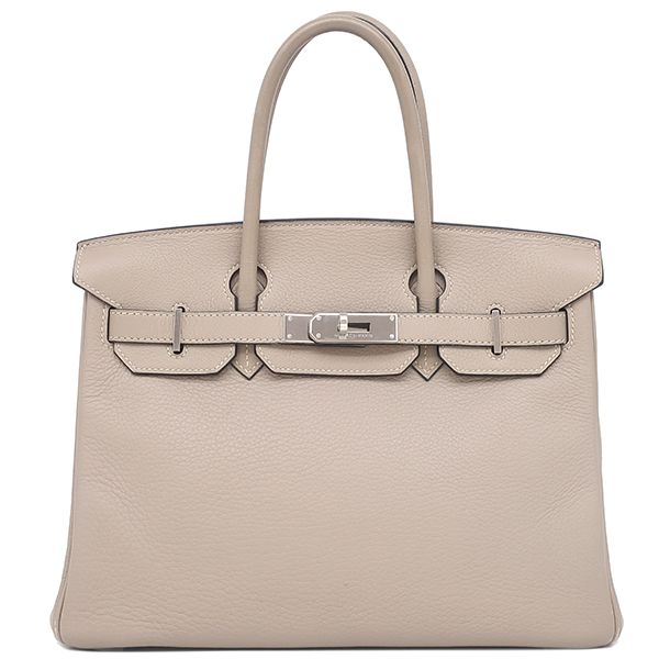 Hermes Handbag Birkin 30 Taurillon Clemence Taurillon Clemence Tortiere Gray