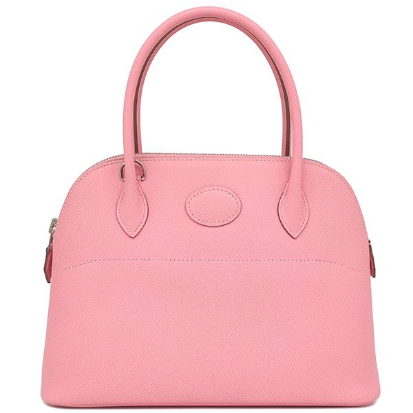 Hermes 2-Way Bag Bolide 27 Vaux Epson Rose Confetti Silver Hardware Shoulder Z