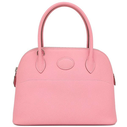 Hermes 2-Way Bag Bolide 27 Vaux Epson Rose Confetti Silver Hardware Shoulder Z