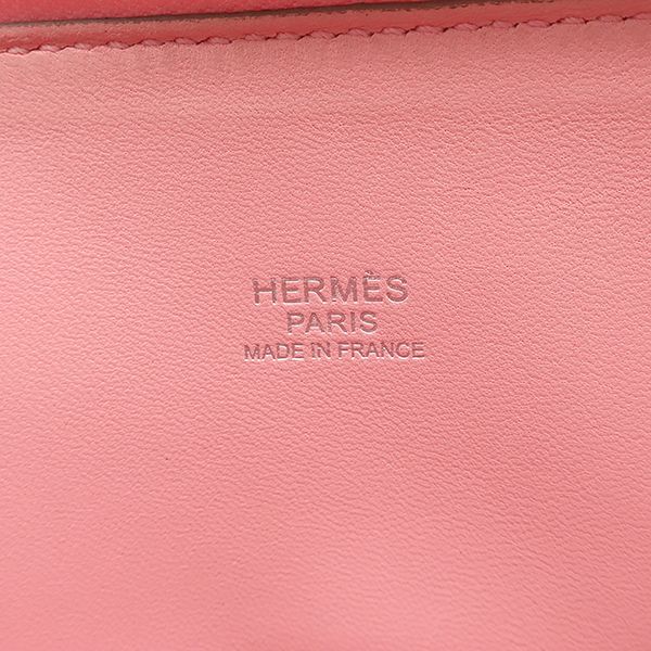 Hermes 2-Way Bag Bolide 27 Vaux Epson Rose Confetti Silver Hardware Shoulder Z