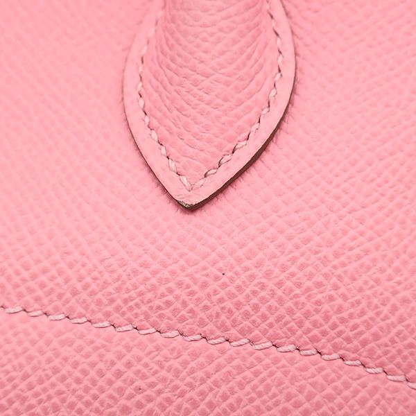 Hermes 2-Way Bag Bolide 27 Vaux Epson Rose Confetti Silver Hardware Shoulder Z