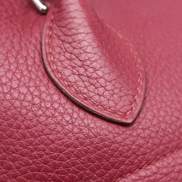Hermes 2way Bag Bolide 31 Taurillon Clemence Ruby Silver Hardware Red Shoulder