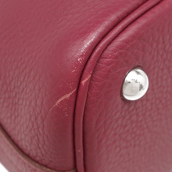 Hermes 2way Bag Bolide 31 Taurillon Clemence Ruby Silver Hardware Red Shoulder