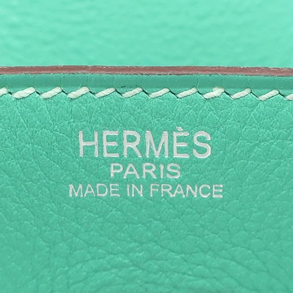 Hermes Handbag Birkin 25 Vorsoft Lagon Silver Hardware Blue Green L Engraved