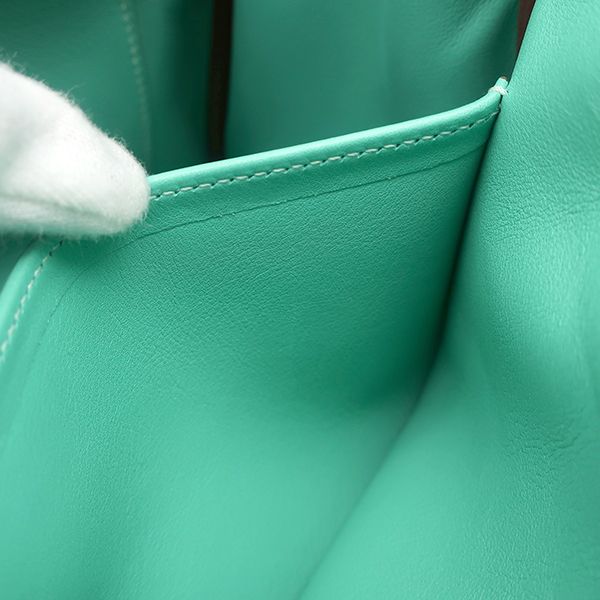 Hermes Handbag Birkin 25 Vorsoft Lagon Silver Hardware Blue Green L Engraved