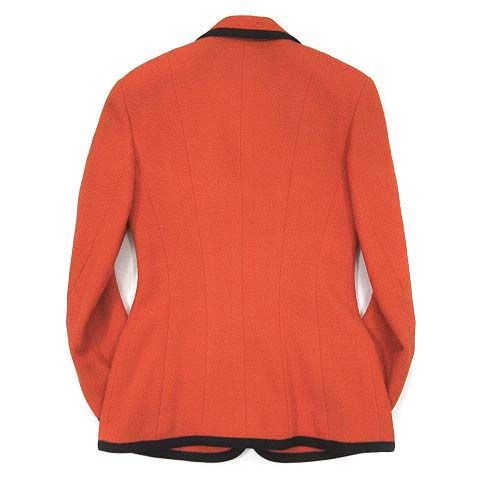 Chanel Boutique Skirt Suit Top And Bottom Setup Piping Wool Jacket 20015 Orange
