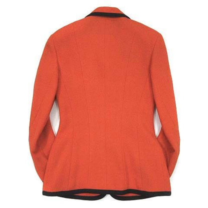 Chanel Boutique Skirt Suit Top And Bottom Setup Piping Wool Jacket 20015 Orange