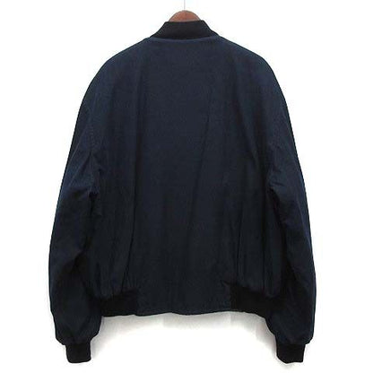 Hermes Allover Silk Reversible Bomber Jacket Blouson Cotton Navy 52