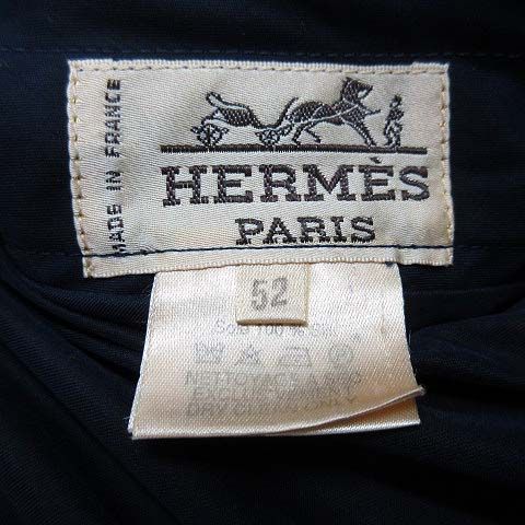 Hermes Allover Silk Reversible Bomber Jacket Blouson Cotton Navy 52