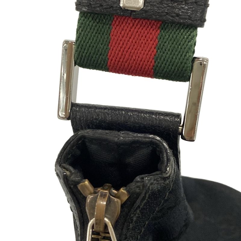 Gucci Shoulder Bag GG Patternsherry (web) 181092 Black Green And Red Leather