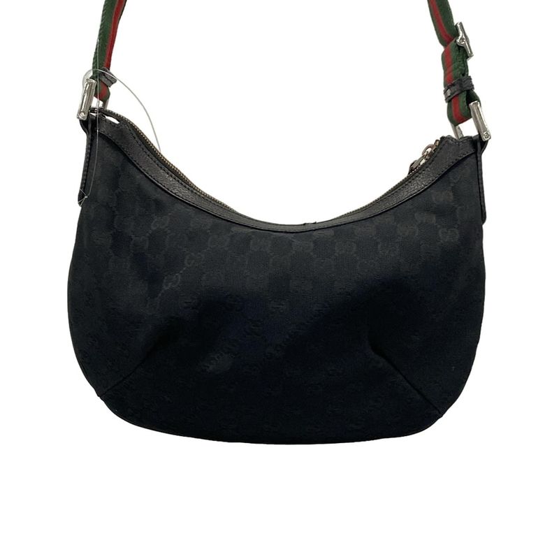 Gucci Shoulder Bag GG Patternsherry (web) 181092 Black Green And Red Leather