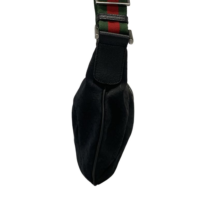 Gucci Shoulder Bag GG Patternsherry (web) 181092 Black Green And Red Leather