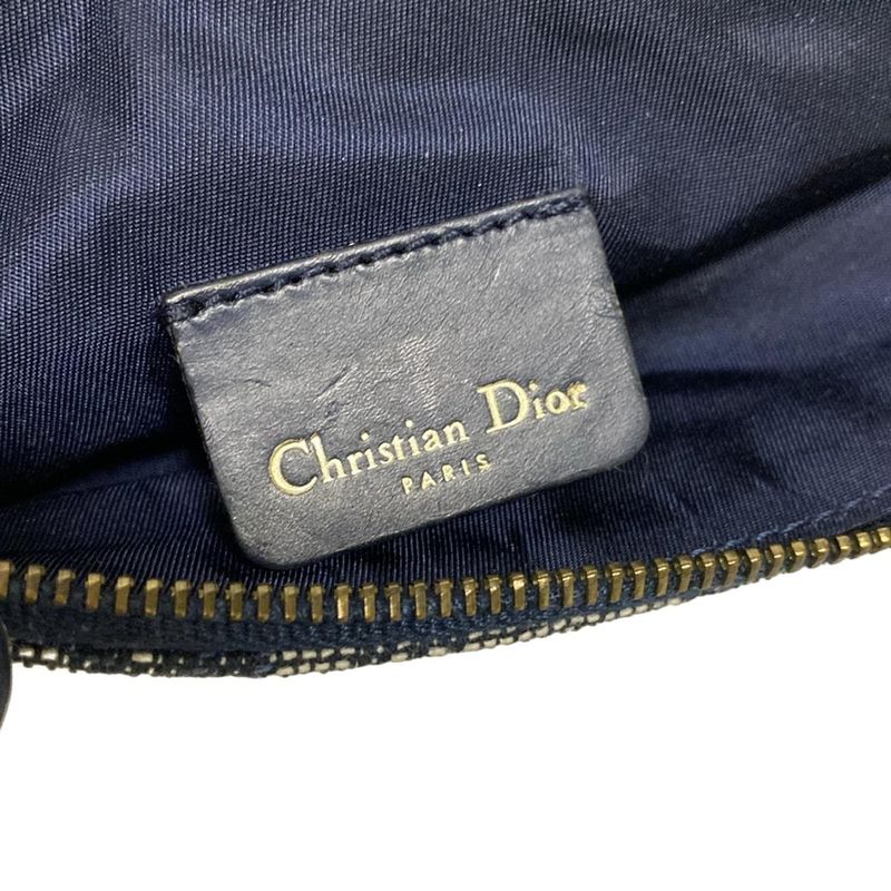 Dior/christian Dior Handbag Saddle Pouch Navy And Indigo Leather