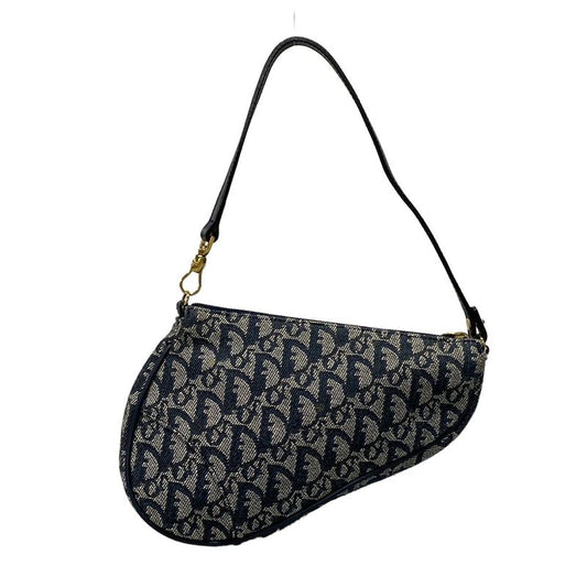 Dior/christian Dior Handbag Saddle Pouch Navy And Indigo Leather