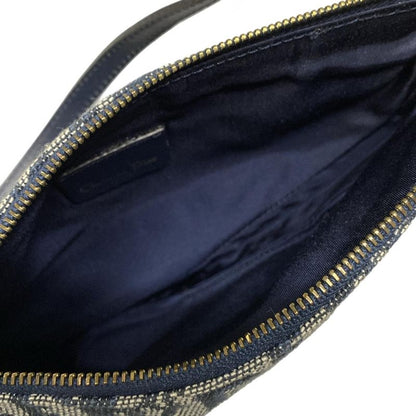 Dior/christian Dior Handbag Saddle Pouch Navy And Indigo Leather