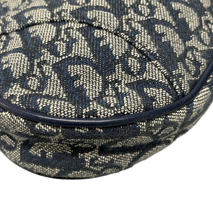 Dior/christian Dior Handbag Saddle Pouch Navy And Indigo Leather