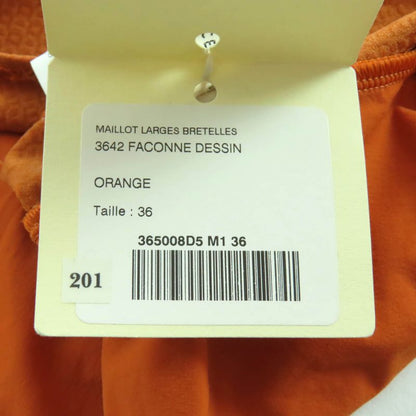 Hermes Margiela Period H Motif Swimwear Swimsuit Dress Orange 36 Made In France