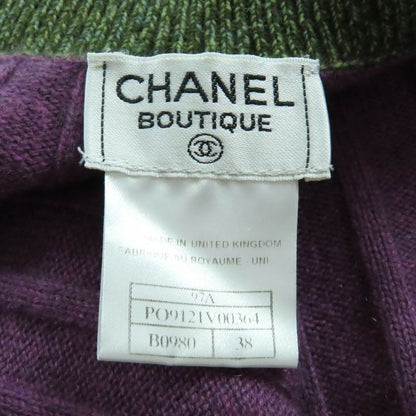 CHANEL Vintage 97A P09121 100% Cashmere Coco Mark Button V-neck Knit Vest