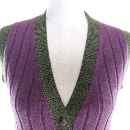 CHANEL Vintage 97A P09121 100% Cashmere Coco Mark Button V-neck Knit Vest