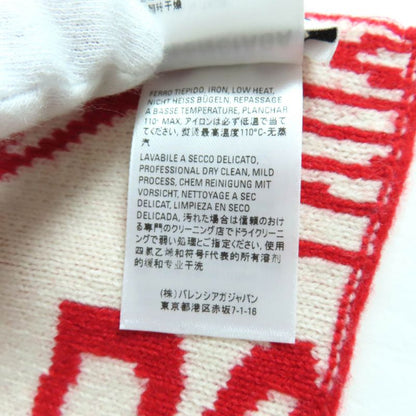 Balenciaga 583121 Large Scarf With Logo Pattern Red White S Made In Italy