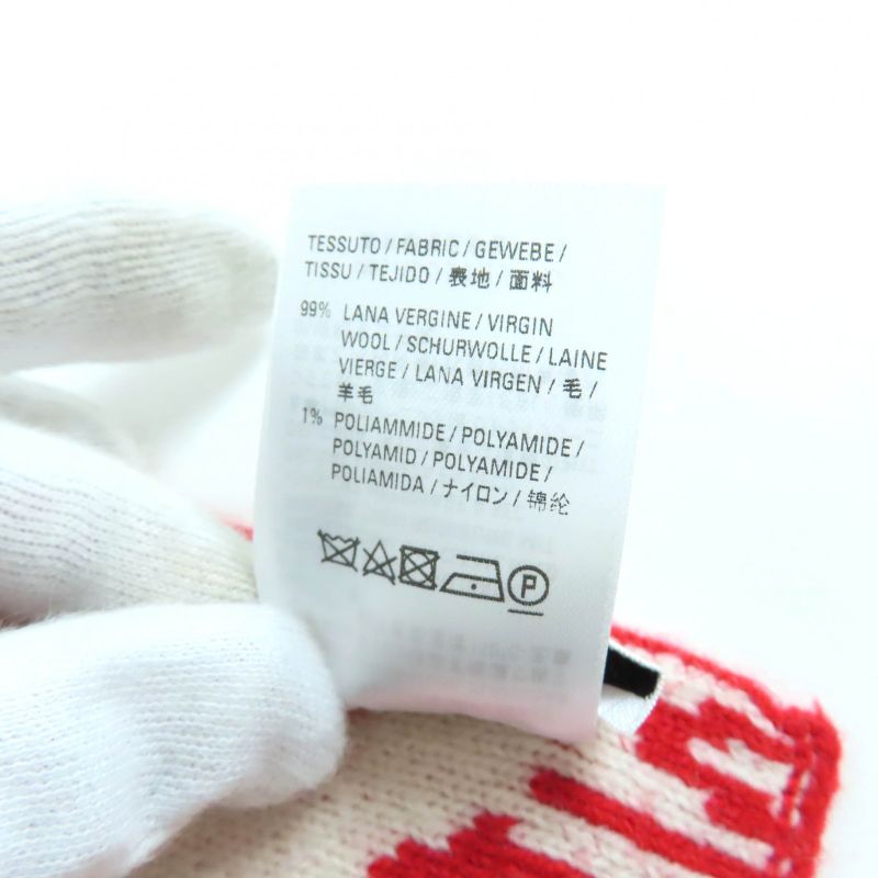 Balenciaga 583121 Large Scarf With Logo Pattern Red White S Made In Italy