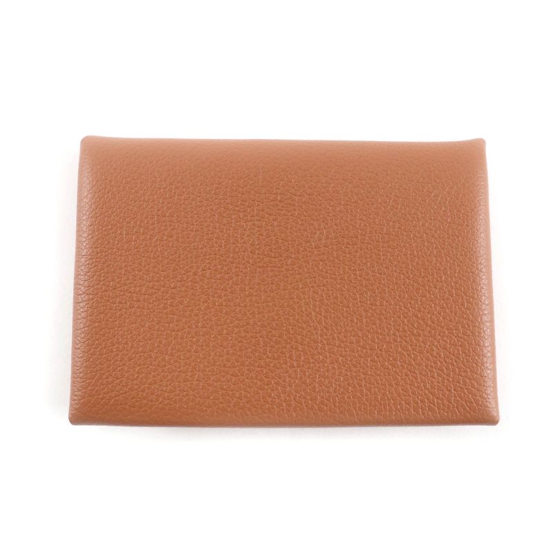 Hermes Calvi Duo Gold Evercolor Coin Case Card Case Engraved W With Box Made In