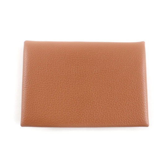 Hermes Calvi Duo Gold Evercolor Coin Case Card Case Engraved W With Box Made In