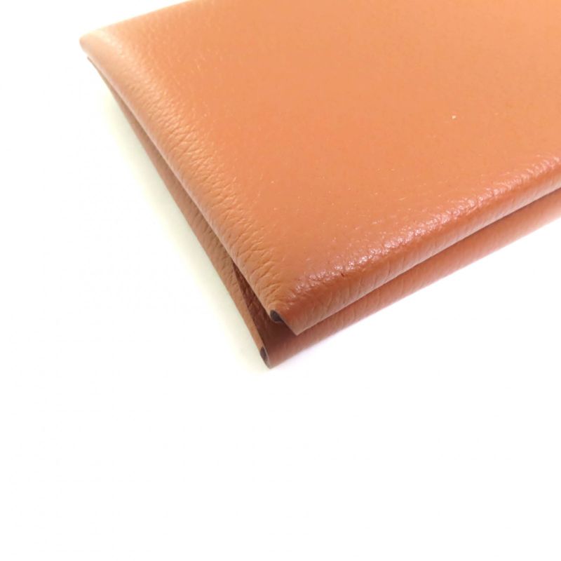 Hermes Calvi Duo Gold Evercolor Coin Case Card Case Engraved W With Box Made In