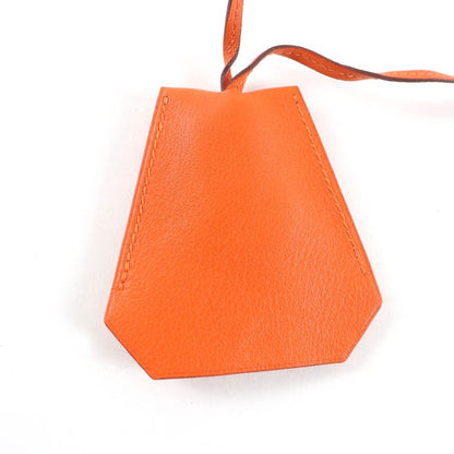 Hermes Margiela Period Large Clochette Leather Necklace With Key Ring Orange F