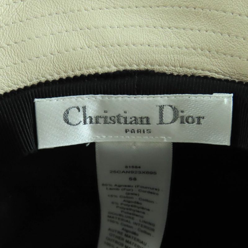 Christian DIOR 25can923x695 D-bobby Logo Canage Shear Ring Mouton Bob Hat Off