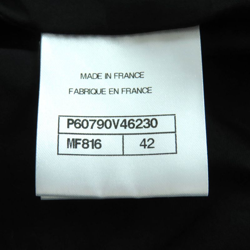 CHANEL P60790 100% Silk Lined Lamé Tweed Single Jacket With Logo Buttons Black