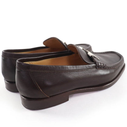 Hermes Moccasins Paris Silver Hardware Constance Leather Loafers Dark Brown