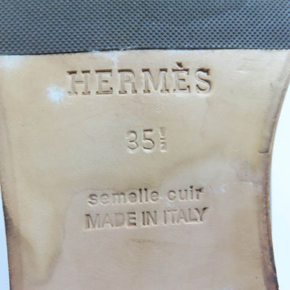 Hermes Moccasins Paris Silver Hardware Constance Leather Loafers Dark Brown