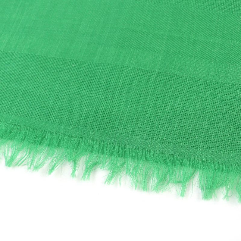 Hermes Sellier Cashmere Silk Fringe Large Shawl Scarf Green With Box Made In