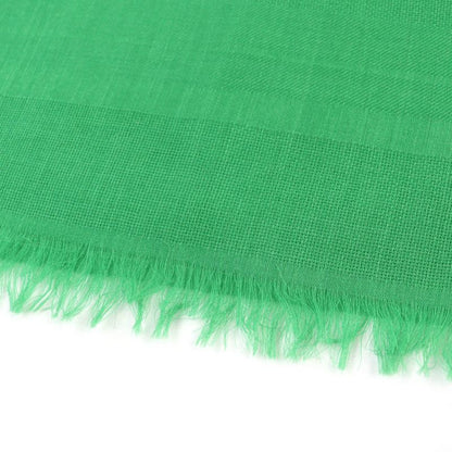 Hermes Sellier Cashmere Silk Fringe Large Shawl Scarf Green With Box Made In