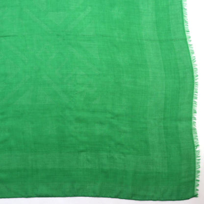 Hermes Sellier Cashmere Silk Fringe Large Shawl Scarf Green With Box Made In