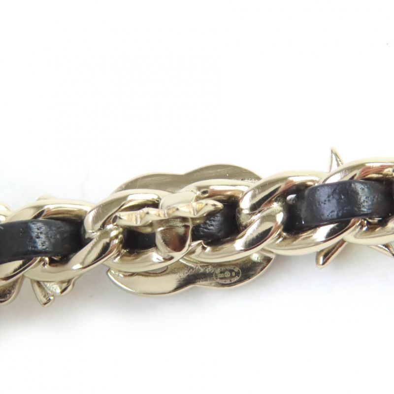 CHANEL B20B Coco Mark Chain Pearl Star Clover Bijoux Barrette Gold Black Made