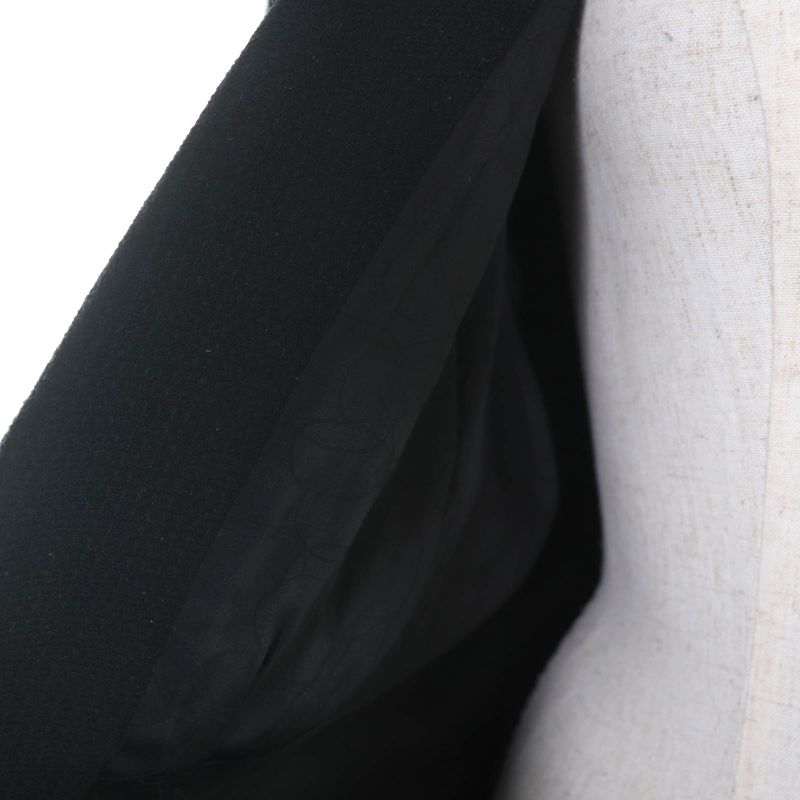 CHANEL 02P P19666v11211 Wool Coco Mark Zip Jacket Black 42 Rare Size Made In