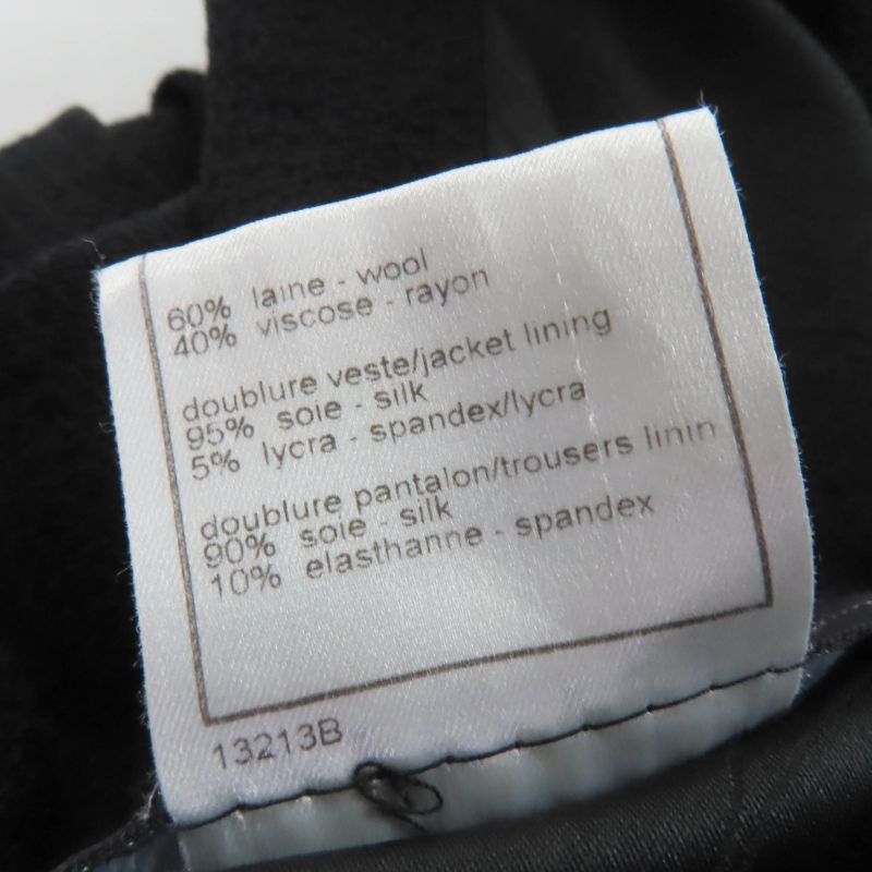 CHANEL 02P P19666v11211 Wool Coco Mark Zip Jacket Black 42 Rare Size Made In