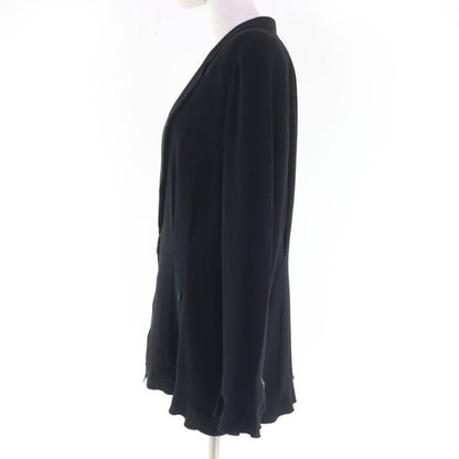 CHANEL 02P P19666v11211 Wool Coco Mark Zip Jacket Black 42 Rare Size Made In