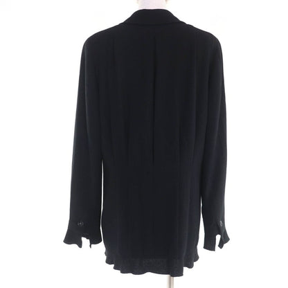 CHANEL 02P P19666v11211 Wool Coco Mark Zip Jacket Black 42 Rare Size Made In