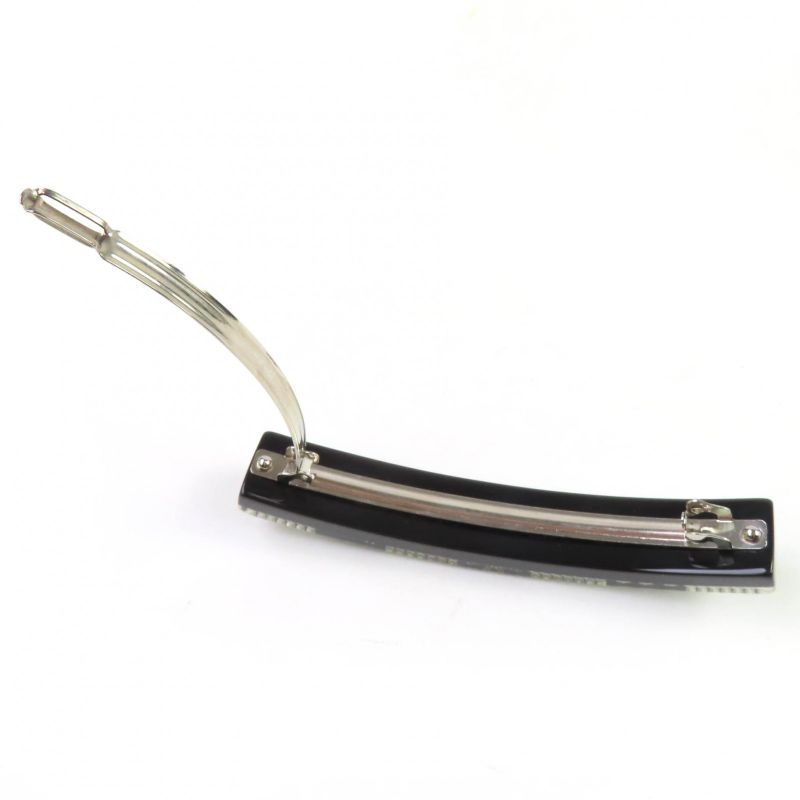 CHANEL 14B Coco Mark Barrette With Faux Pearls And Rhinestones Hair Accessory