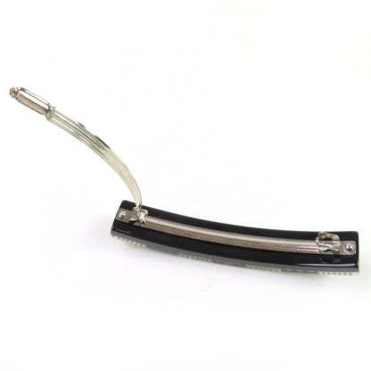 CHANEL 14B Coco Mark Barrette With Faux Pearls And Rhinestones Hair Accessory