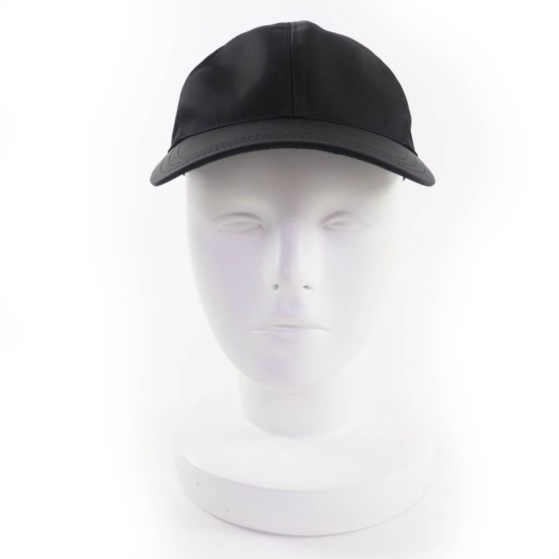 Prada 2024 1hc274 Re-nylon Triangle Logo Plate Cap Black S Made In Italy