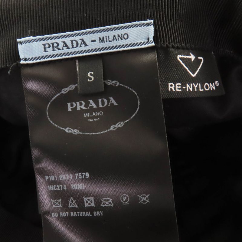 Prada 2024 1hc274 Re-nylon Triangle Logo Plate Cap Black S Made In Italy