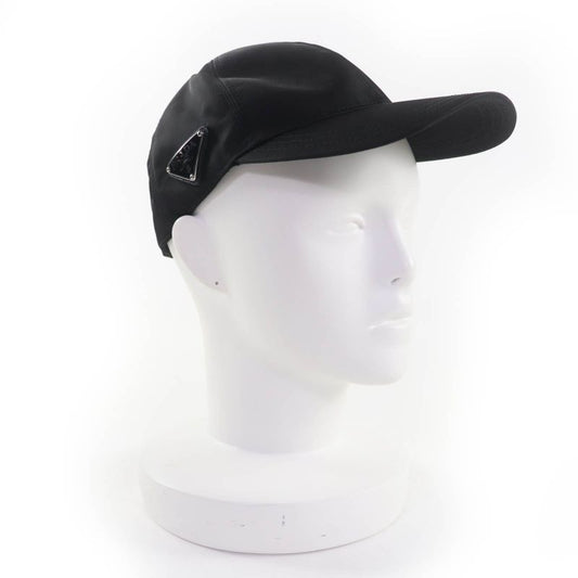 Prada 2024 1hc274 Re-nylon Triangle Logo Plate Cap Black S Made In Italy