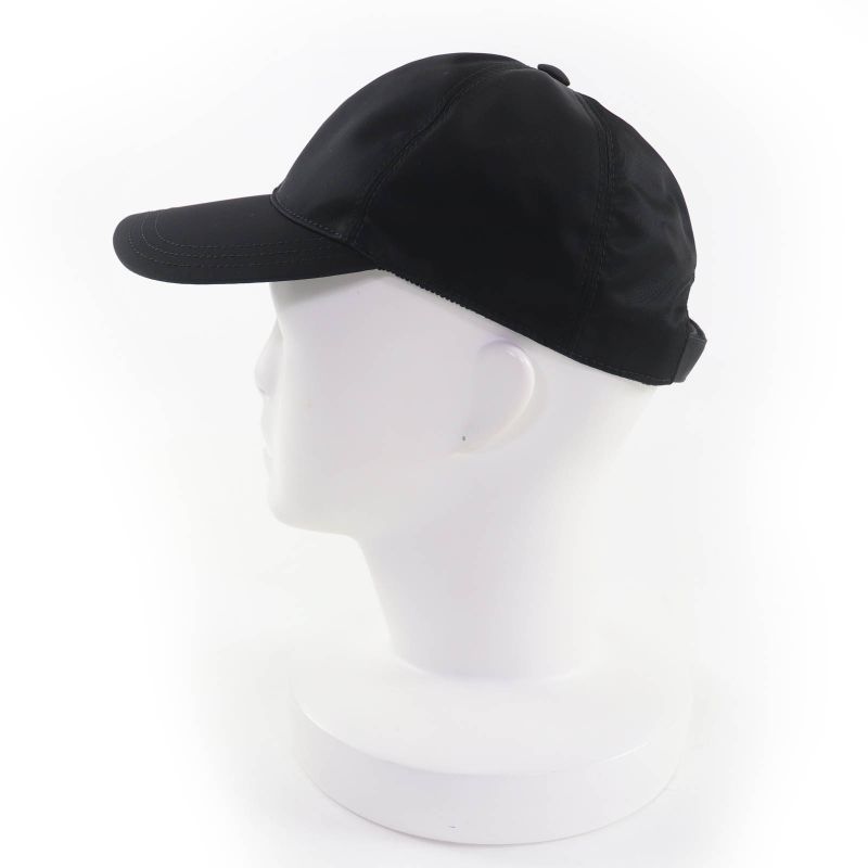 Prada 2024 1hc274 Re-nylon Triangle Logo Plate Cap Black S Made In Italy