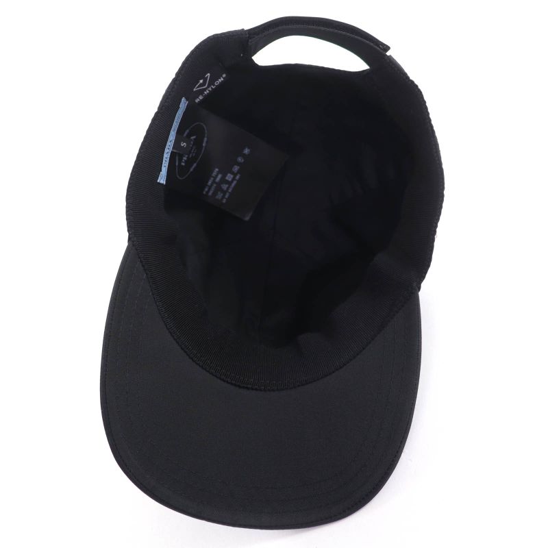 Prada 2024 1hc274 Re-nylon Triangle Logo Plate Cap Black S Made In Italy