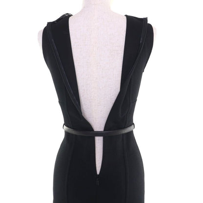 Gucci 310757 Sleeveless Dress With Horsebit Buckle Belt Black XS Made In Italy
